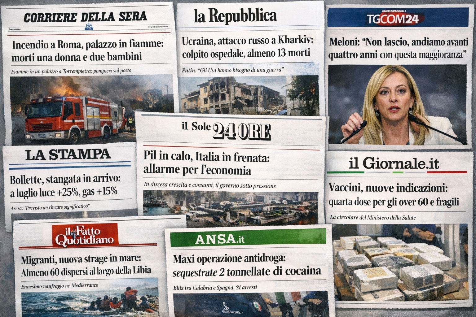 Articoli di quotidiani online, recuperati dal web e liberamente rielaborati da ChatGpt Immagini.