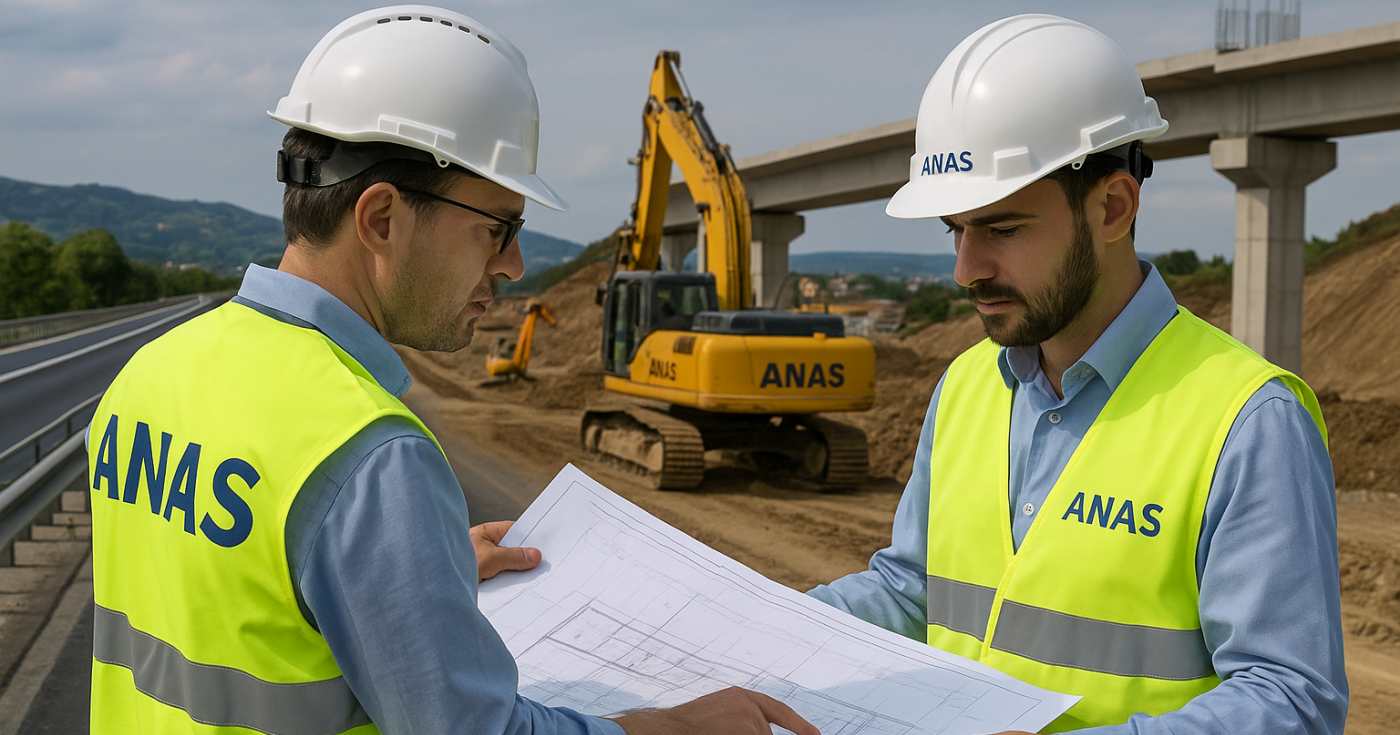 Due ispettori di cantiere Anas (repertorio - AI generated)