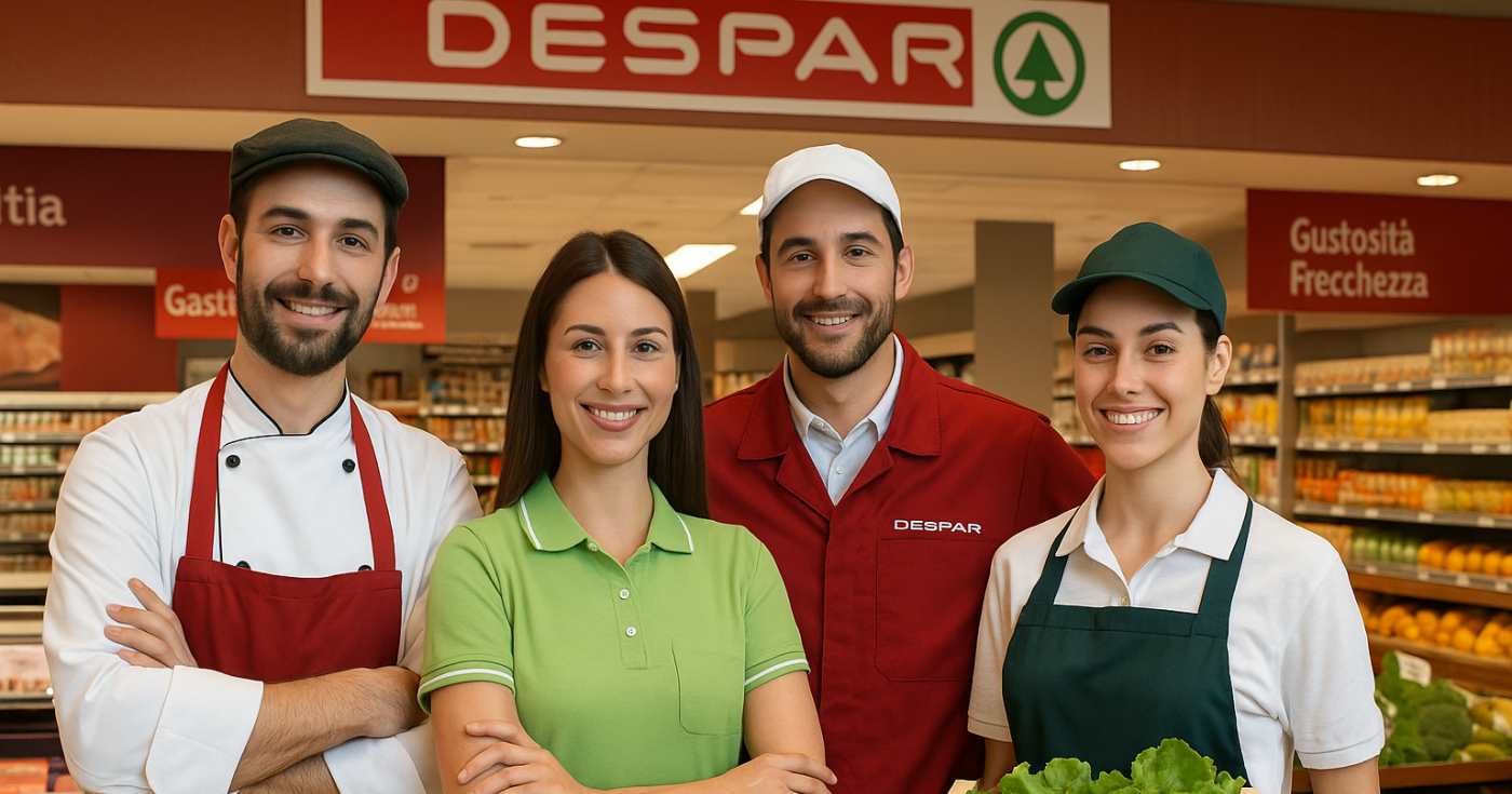 Alcuni addetti di un supermercato Despar (repertorio)