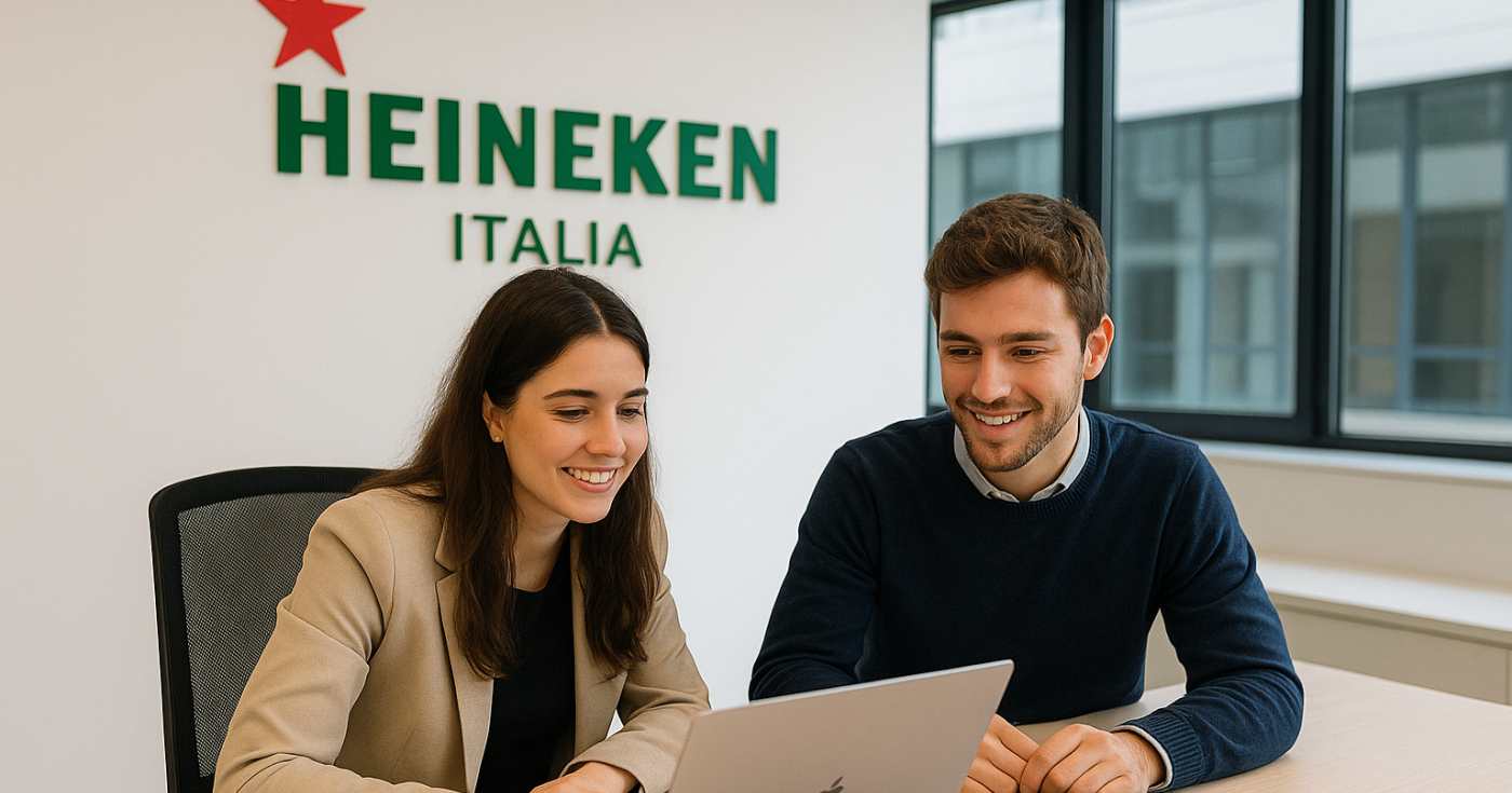 Due tirocinanti in una sede Heineken (repertorio)
