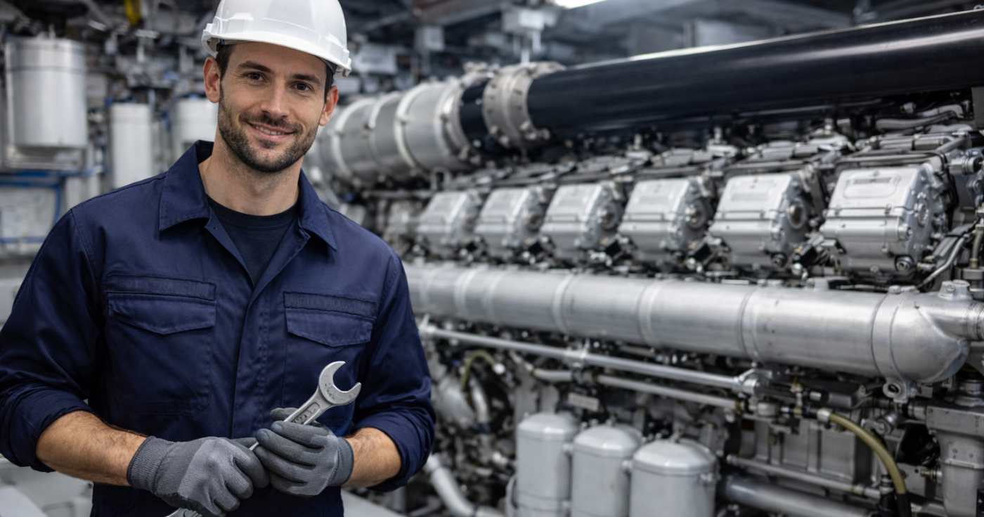 Un addetto al montaggio meccanico al lavoro (repertorio)