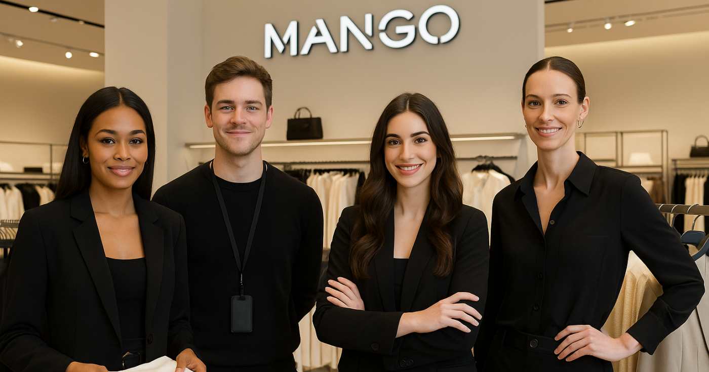 Addetti in un punto vendita Mango (AI generated - repertorio)