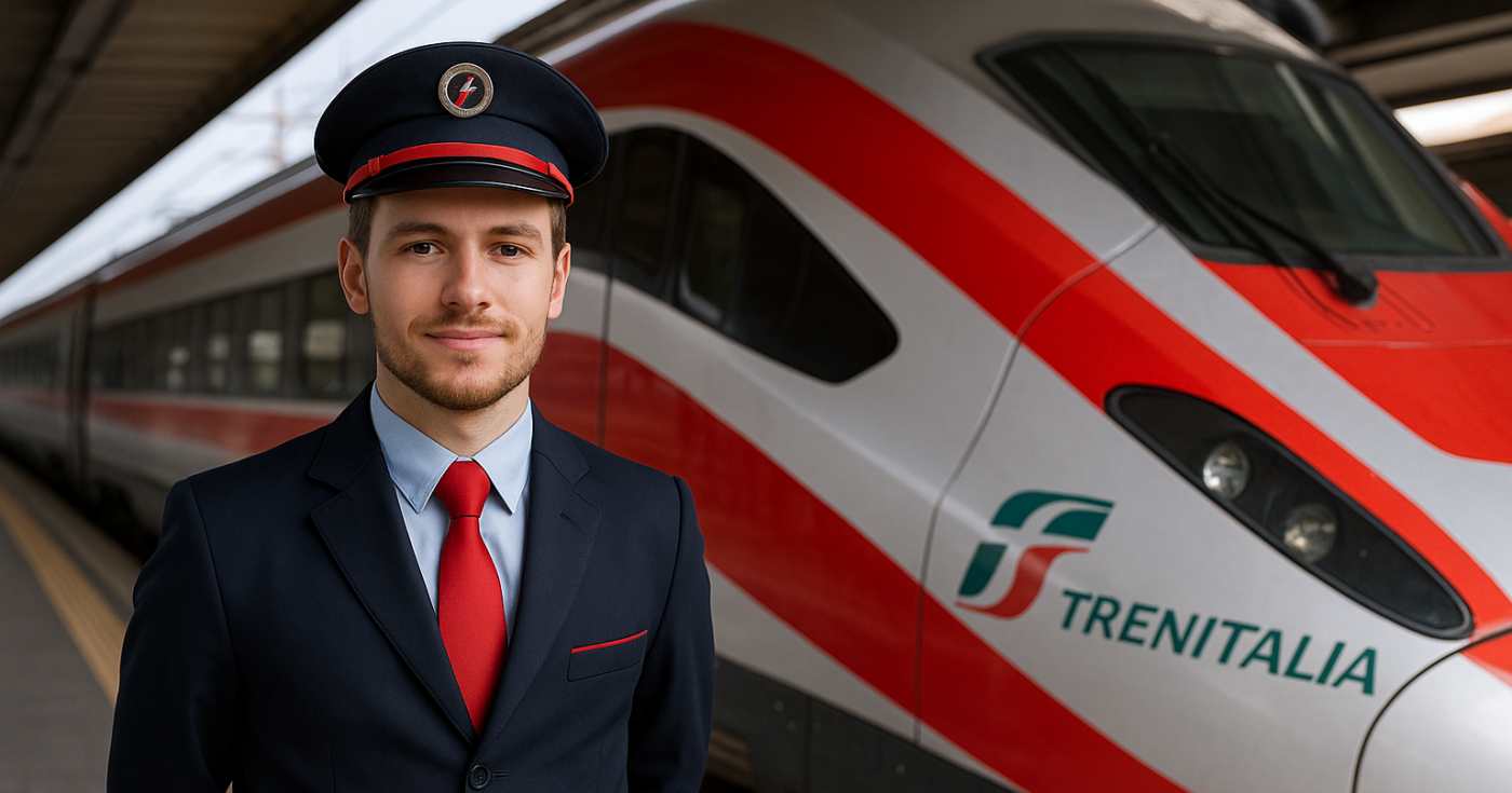Un capotreno Trenitalia (AI generated - repertorio)
